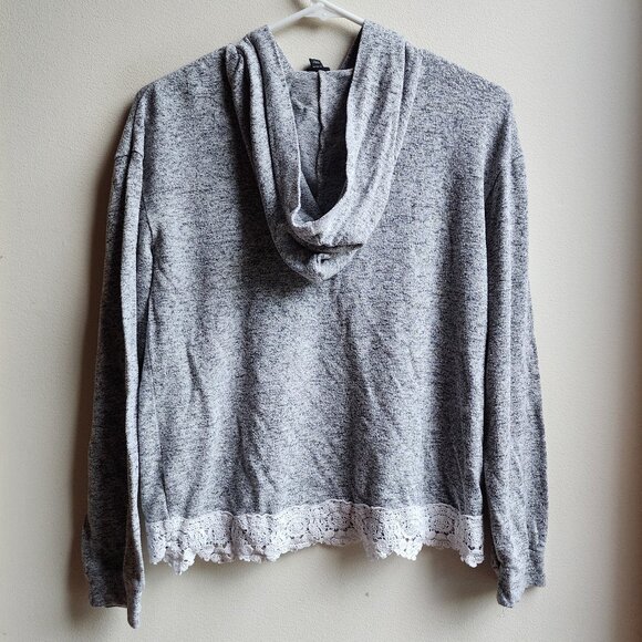 Art Class Juniors Gray Lace Hooded Pullover Sweater Size XL (14/16) - Picture 13 of 13
